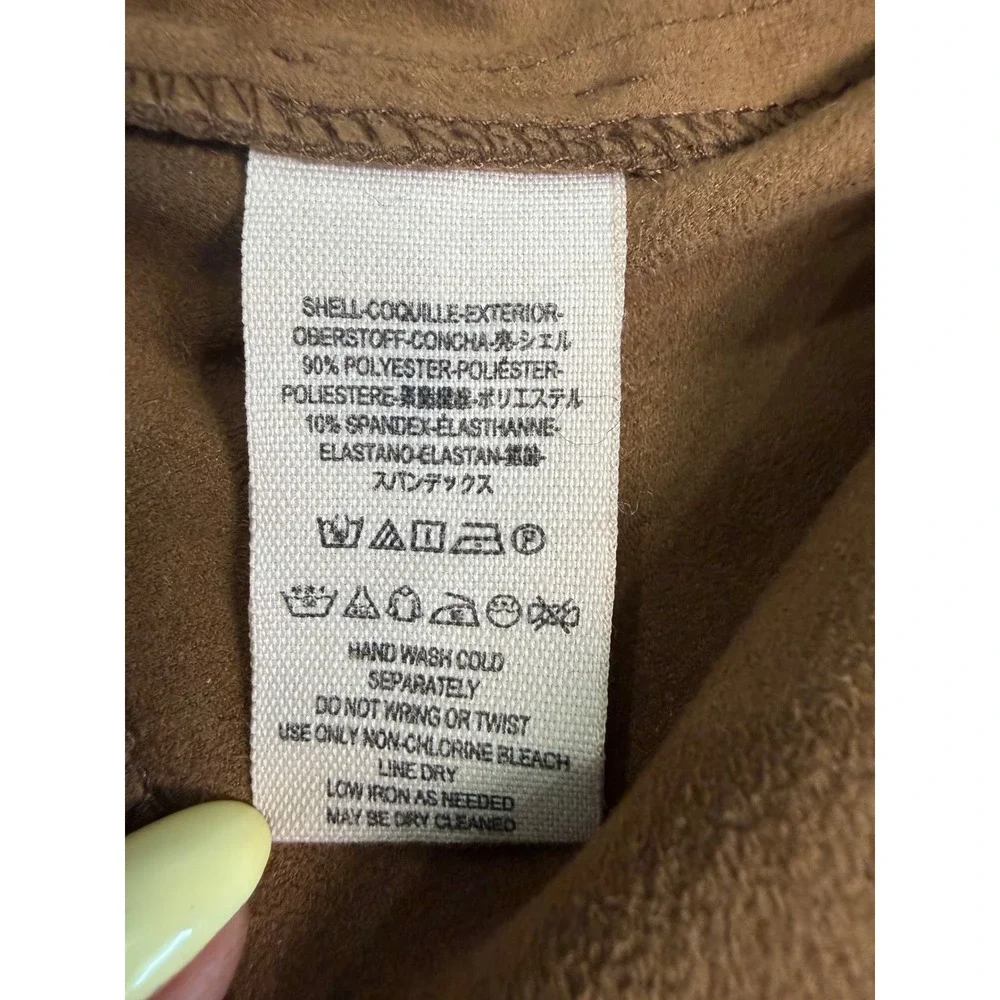Free People‎ Vegan Leather Leggings Cognac Brown Moto Skinny Pants Size 2
